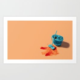 Mopping the mess Art Print