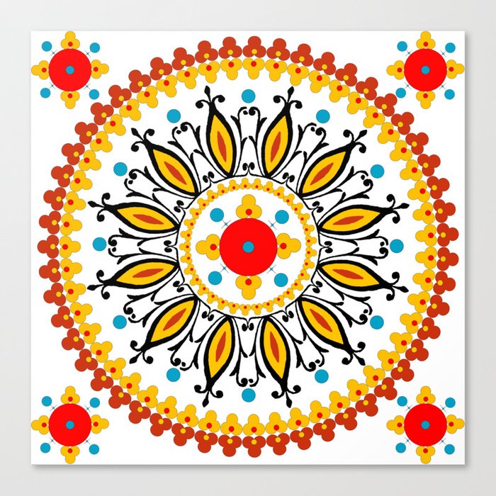 Mandala warm colour pallette Canvas Print