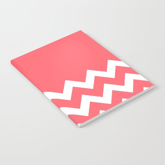 Chevron Colorblock Coral Notebook