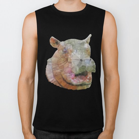 abstract hippo Biker Tank