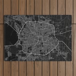 Córdoba City Map of Argentina - Dark Outdoor Rug