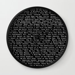 Banned Literature Internationally Print on Black Wall Clock