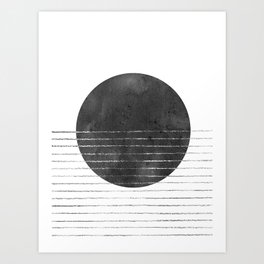 Abstract black sun Art Print