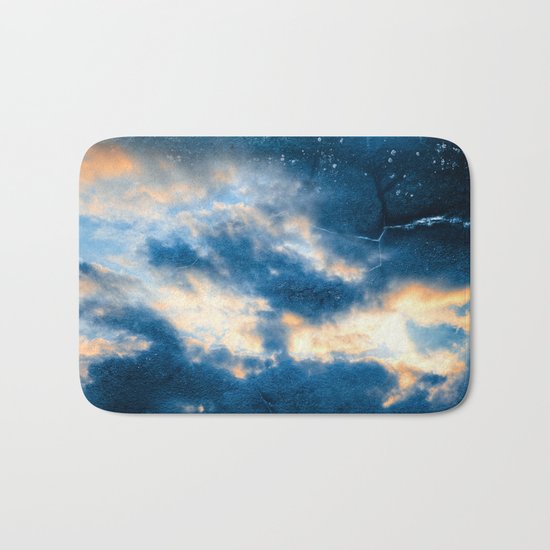Celestial Grunge Clouds Bath Mat