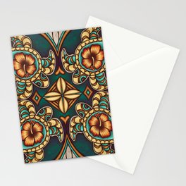 Tapa turtles - Jade Stationery Card