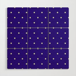 White And Dark Blue Magic Stars Collection Wood Wall Art