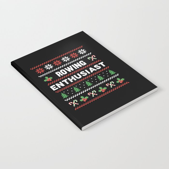 Rowing Enthusiast Ugly Christmas Sweater Gift Notebook