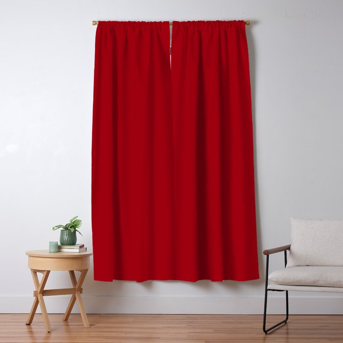 Solid Dark Cranberry Red Color Blackout Curtain By Podartist