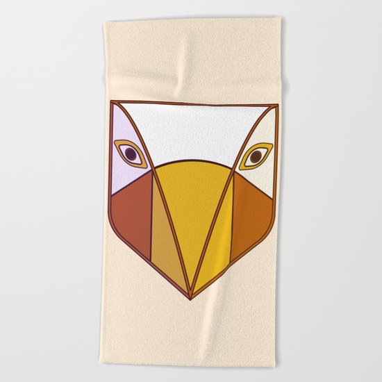 Bird tribal mask Beach Towel