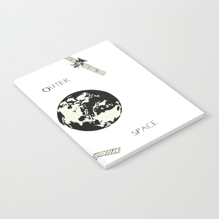 satellites floating in outer space Notebook