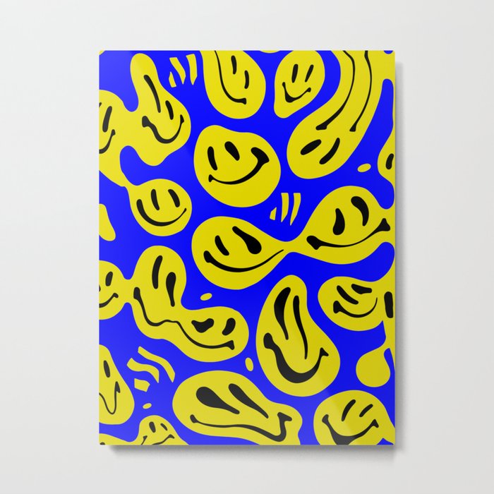 Blue & Yellow Melted Happiness Metal Print