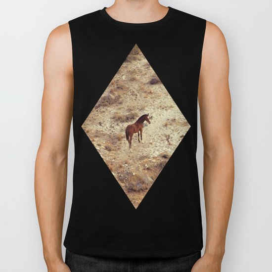 Horse in Santorini Biker Tank