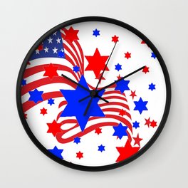 PATRIOTIC JULY 4TH AMERICAN FLAG ART Wall Clock