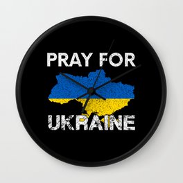 Pray For Ukraine Wall Clock
