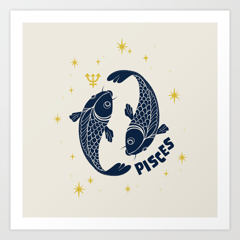 Pisces Zodiac Sign/Astrology & Horoscope/ Bohemian Wall Hangings, Wall  Arts, Home Decors, Dorm Decors Art Print