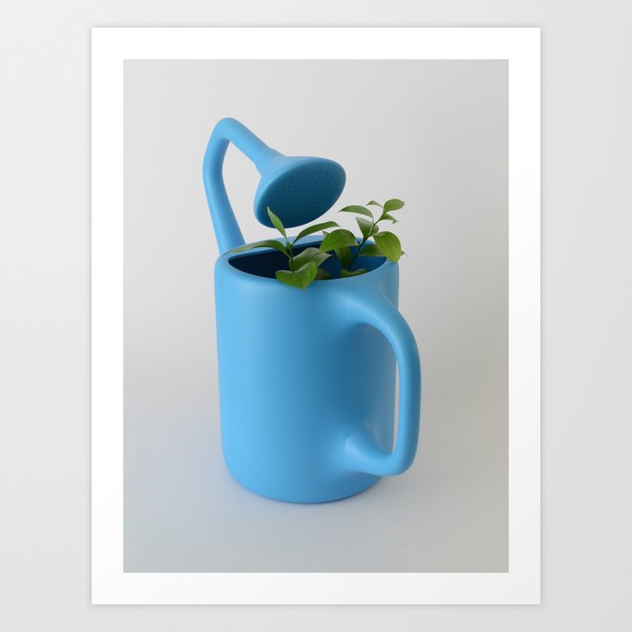 The Uncomfortable Watering can and plant Art Print