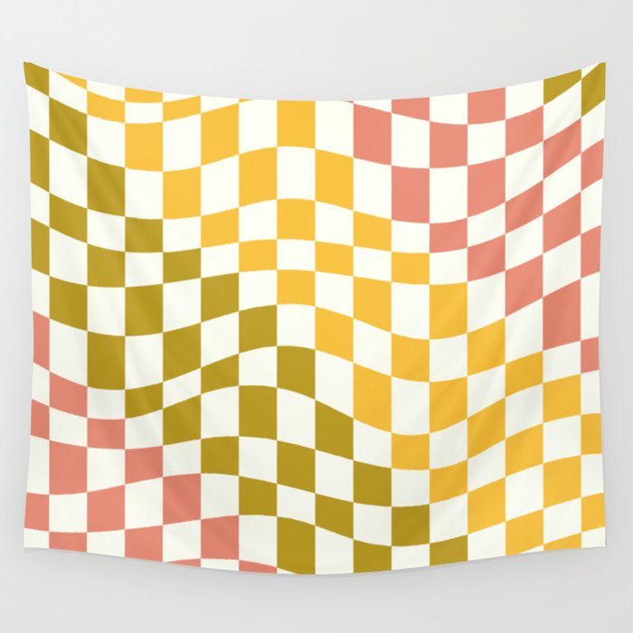 Four spring wavy checker Wall Tapestry