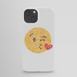 Emoji Calligraphy Art :Face blowing a kiss iPhone Case