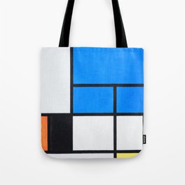 Piet Mondrian Composition with Large Blue Plane Tote Bag