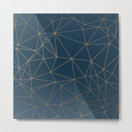 Benjamin Moore Gold Hidden Sapphire Geometric Pattern With White Shimmer Metal Print