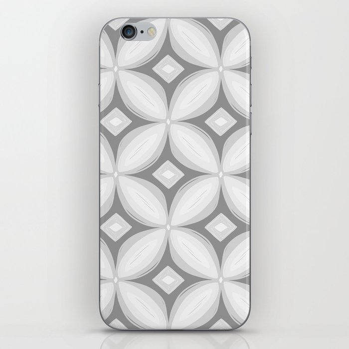 Retro Styled pattern grey and white iPhone Skin
