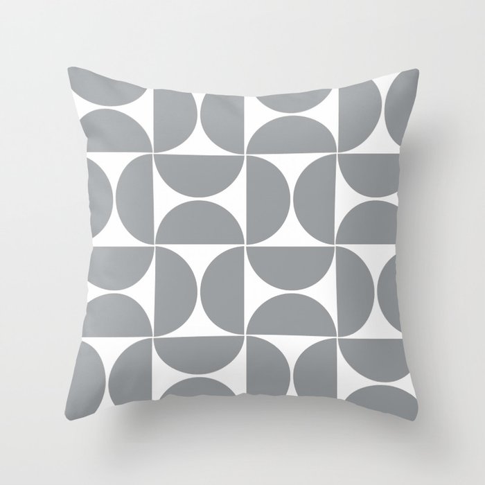 Mid century Modern geometric Ultimate gray Throw Pillow