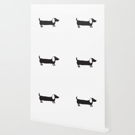 Simple black and white dachshund Wallpaper