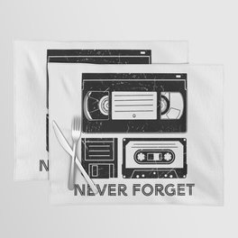 Never Forget VHS Cassette Floppy Funny Placemat