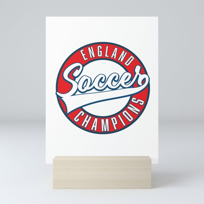 England Soccer Champions retro logo. Mini Art Print
