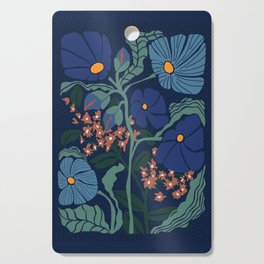 Klimt flower dark blue Cutting Board