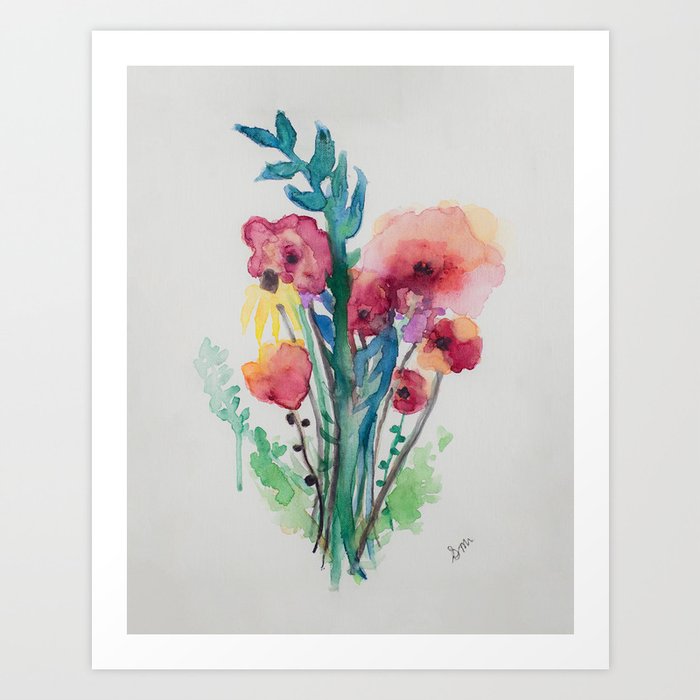 Wildflower Bouquet Art Print By Serenasylvestermacedo Society6