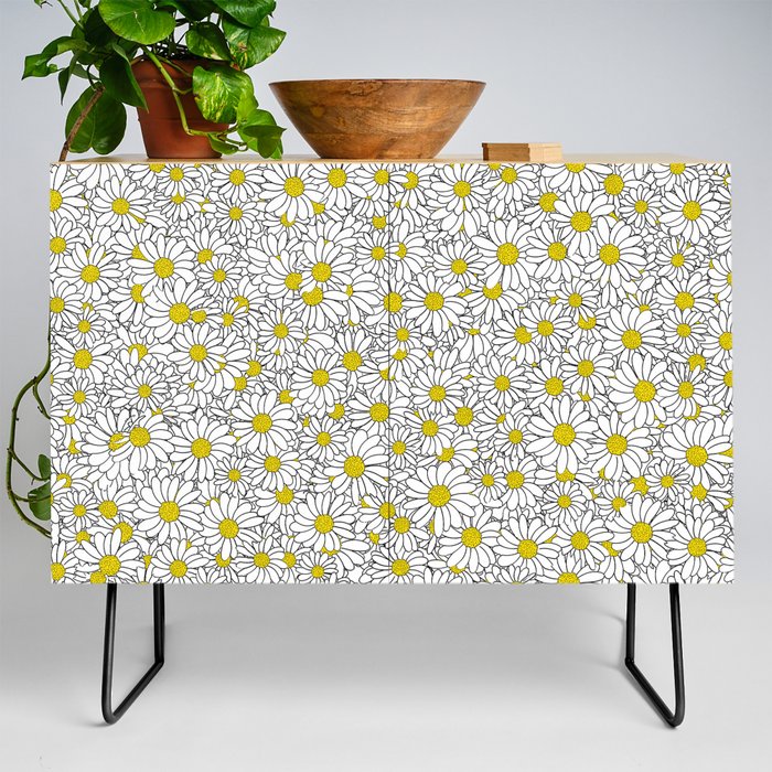 Daisy Doodle Pattern Credenza by GrandeDuc | Society6