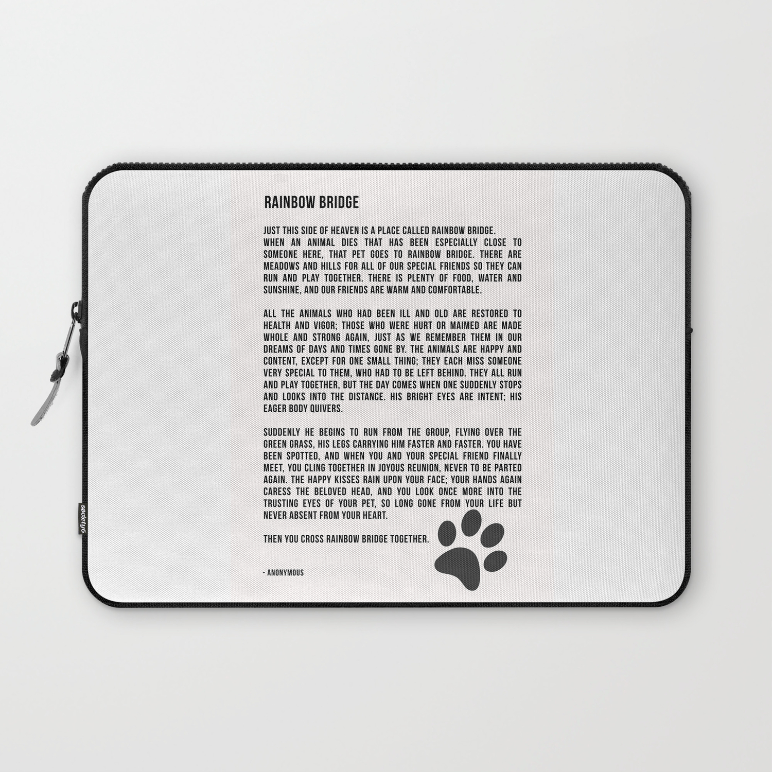 Rainbow Bridge Poem Inspirational Pet Love Laptop Sleeve By