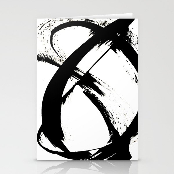 Brushstroke 7: a minimal, abstract, black and white piece Stationery Cards