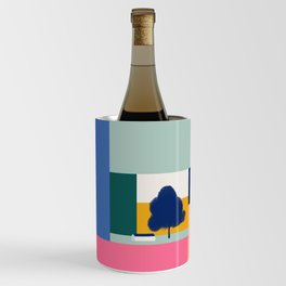 Color block geometrical landscape Wine Chiller