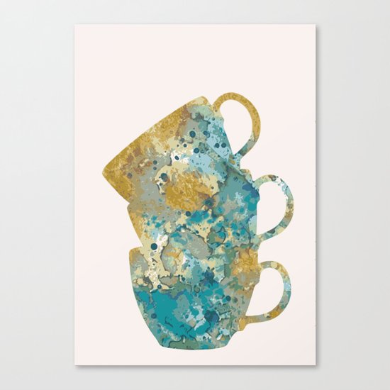 Three cups in pink Canvas Print