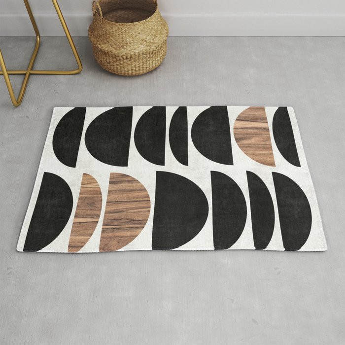Mid-Century Modern Pattern No.7 - Concrete and Wood Rug