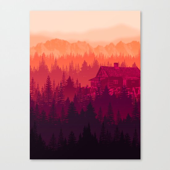 Cabin in the woods Canvas Print