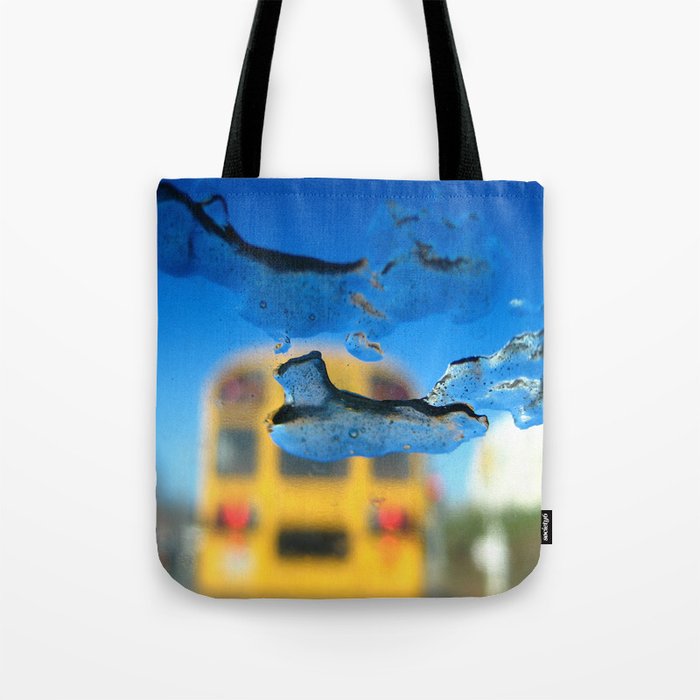 yellow bus and ice photography Tote Bag by Antoine | Society6