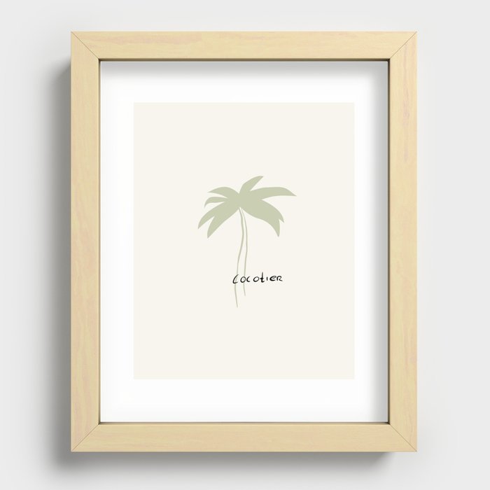 Cocotier | Soft green palm tree | Palm tree in French Recessed Framed Print