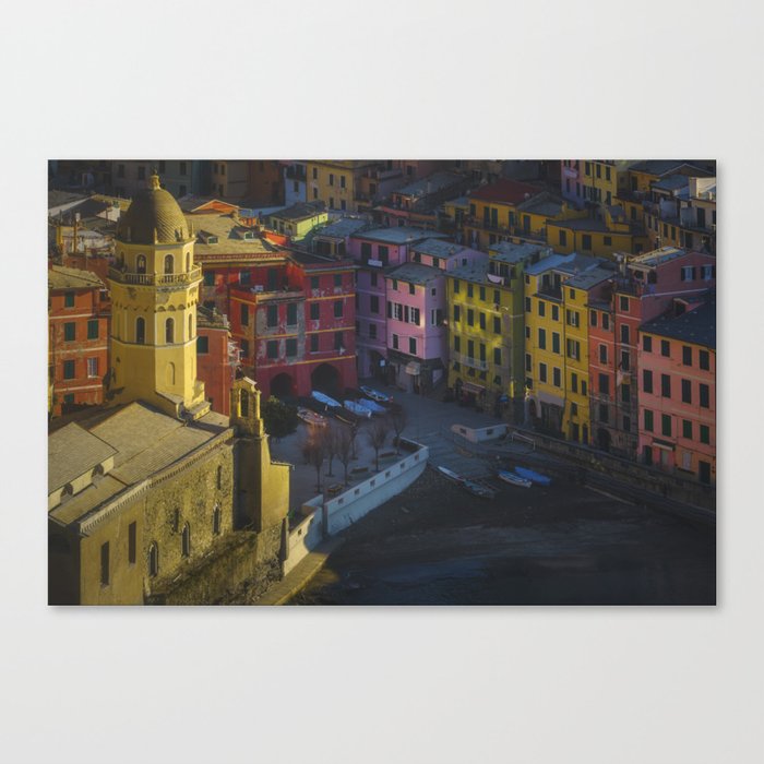Top view of the colorful village of Vernazza. Cinque Terre Canvas Print