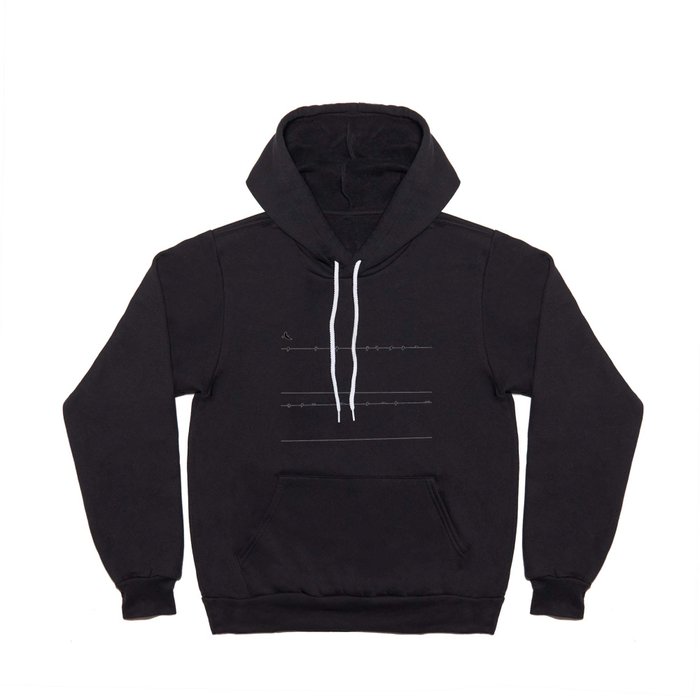 The Birds on the Line (Black and White) Hoody