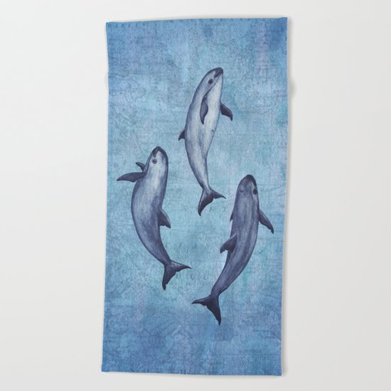 Three Little Vaquitas Beach Towel