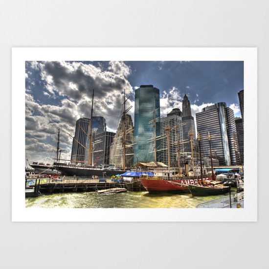 NYC Harbor, south seaport Art Print