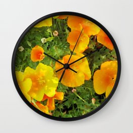 Poppies Watercolor Wall Clock