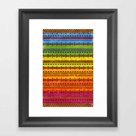 Hippie Style Pattern Framed Art Print