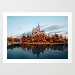 Hogwart Autumn Castle Potter Magic Wizards And Witches World  Art Print