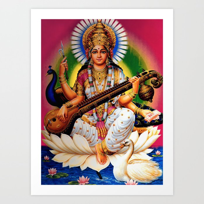Goddess Saraswati Art Print