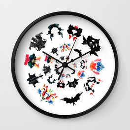circle of Rorschach test Ink blots ! Wall Clock