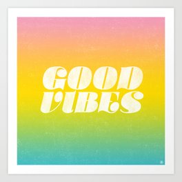 good vibes, rainbow Art Print